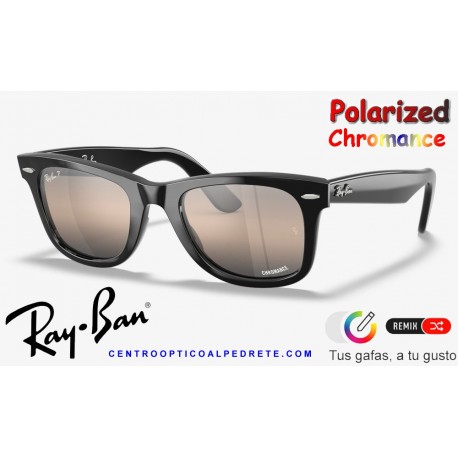 Ray-Ban WayFarer Remix Polished Black / Grey Polarized Chromance (RB2140-10859)