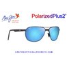 Maui Jim Castles Matte Dark Ruthenium with Black / Blue Hawaii (B728-17)