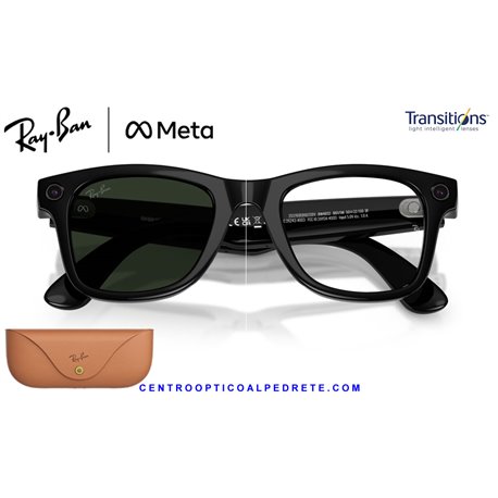 Ray-Ban Meta Wayfarer Black / Clear/Graphite Green (RW4012-601/1M)