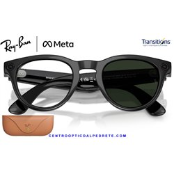 Ray-Ban Meta Headliner Matte Black / Clear-Graphite Green (RW4013-601/1M)