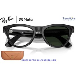 Ray-Ban Meta Skyler Black Shiny / Clear-Graphite Green Transitions (RW4014-601/1M)