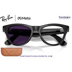 Ray-Ban Meta Skyler Black Shiny / Clear-Amethyst Transitions (RW4014-601/CH)