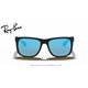 Ray-Ban Justin Rubber Black / Blue Mirror (RB4165 622/55)