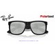 Ray-Ban Justin Rubber Black / Green Mirror Silver Polarised (RB4165 622/Y4)