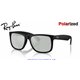 Ray-Ban Justin Rubber Black / Green Mirror Silver Polarised (RB4165 622/Y4)