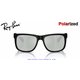 Ray-Ban Justin Rubber Black / Green Mirror Silver Polarised (RB4165 622/Y4)