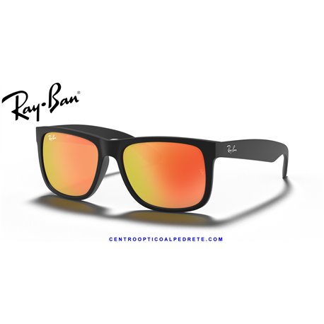 Ray-Ban Justin Rubber Black / Red Mirror (RB4165 622/6Q)