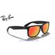Ray-Ban Justin Rubber Black / Red Mirror (RB4165 622/6Q)