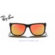 Ray-Ban Justin Rubber Black / Red Mirror (RB4165 622/6Q)