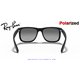 Ray-Ban Justin Rubber Black / Light Grey Polarized (RB4165 622/T3)