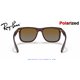 Ray-Ban Justin Transparent Dark Brown / Brown Polarised (RB4165 6597T5)