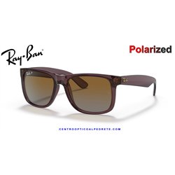 Ray-Ban Justin Transparent Dark Brown / Brown Polarised (RB4165 6597T5)