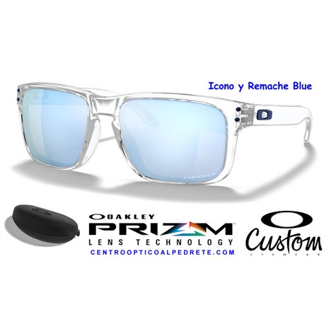 Oakley Holbrook Custom Polished Clear / Prizm Deep Polarized (Icon Blue)