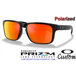 Oakley Holbrook Custom Polished Black / Prizm Ruby Polarized (OO9102-F1_6554)