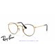 Ray-Ban Round Metal Eyeglasses Black On Gold (Rx3447V 2991)
