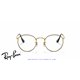 Ray-Ban Round Metal Eyeglasses Black On Gold (Rx3447V 2991)