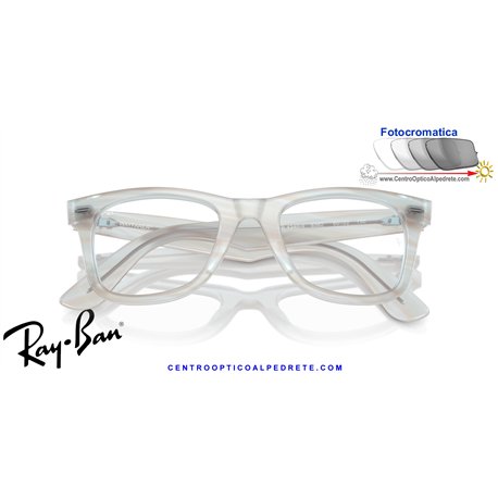 Ray-Ban Wayfarer Ease Eyeglasses Photo Striped Light Blue (RX4340V 8382)