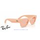 Ray-Ban Puffer Sunglasses Solid Nude / Dark Pink (RB4940 687584)