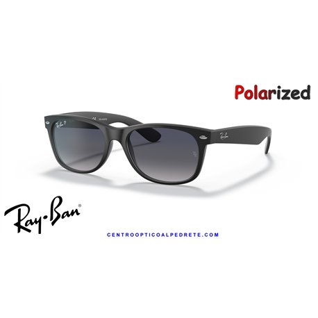 Ray-Ban New Wayfarer Black / Blue Gradient Polarized (RB2132 601S78)