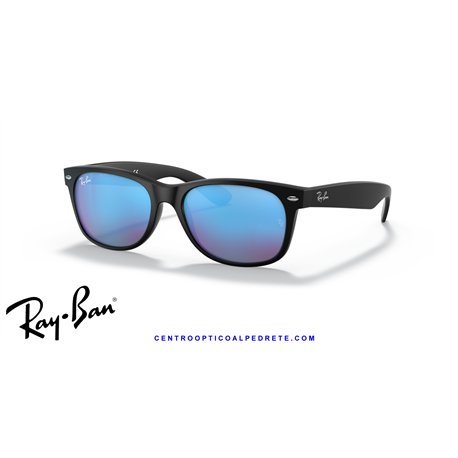 Ray-Ban New Wayfarer Black / Blue Flash (RB2132 622/17)