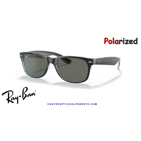 Ray-Ban New Wayfarer Black / Polarized Green Classic G-15 (RB2132 605258)